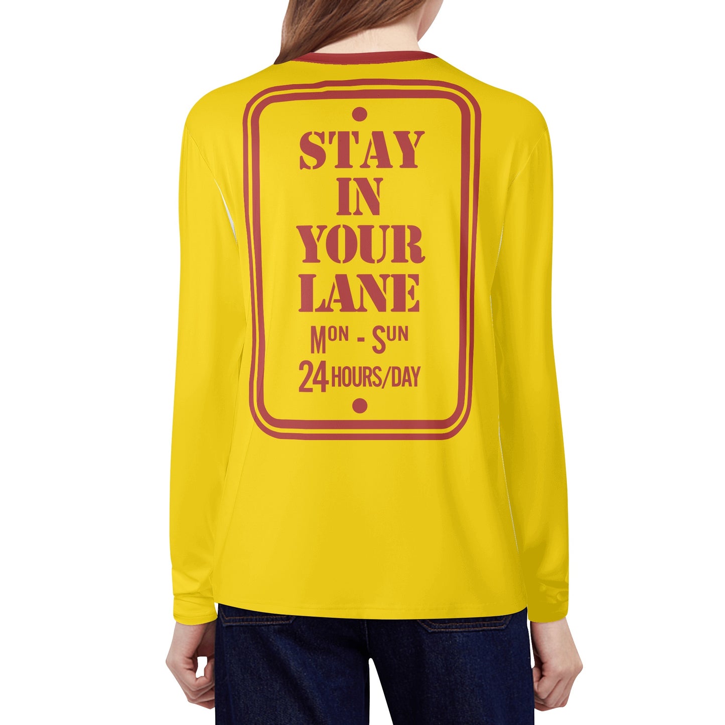 S.I.Y.L. ( Stay In Your Lane) Gold Womens Long Sleeve T Shirt