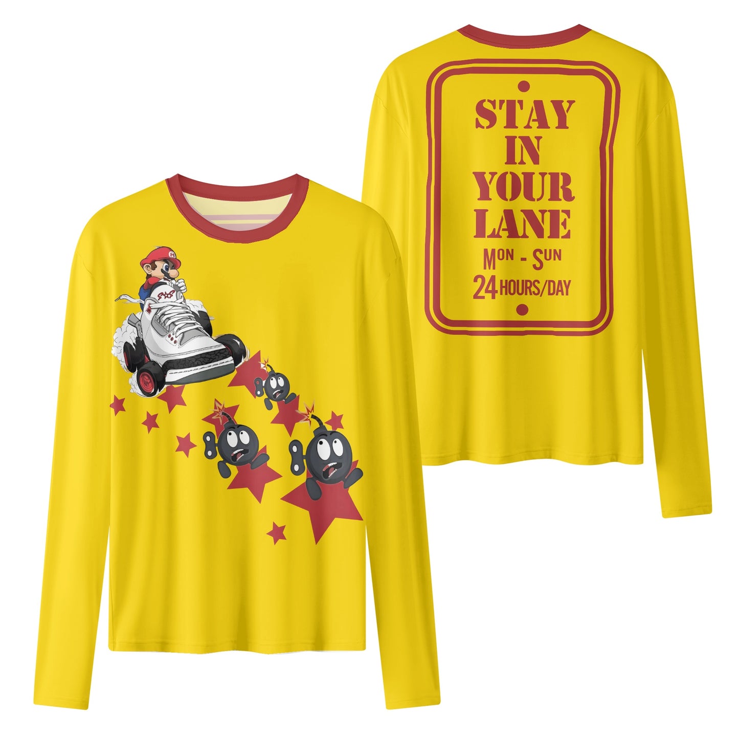 S.I.Y.L. ( Stay In Your Lane) Gold Womens Long Sleeve T Shirt