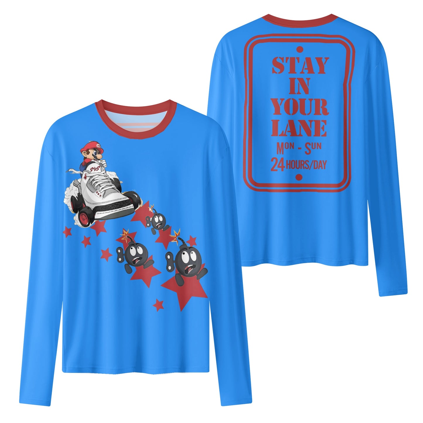 S.I.Y.L. ( Stay In Your Lane) Blue Womens Long Sleeve T Shirt