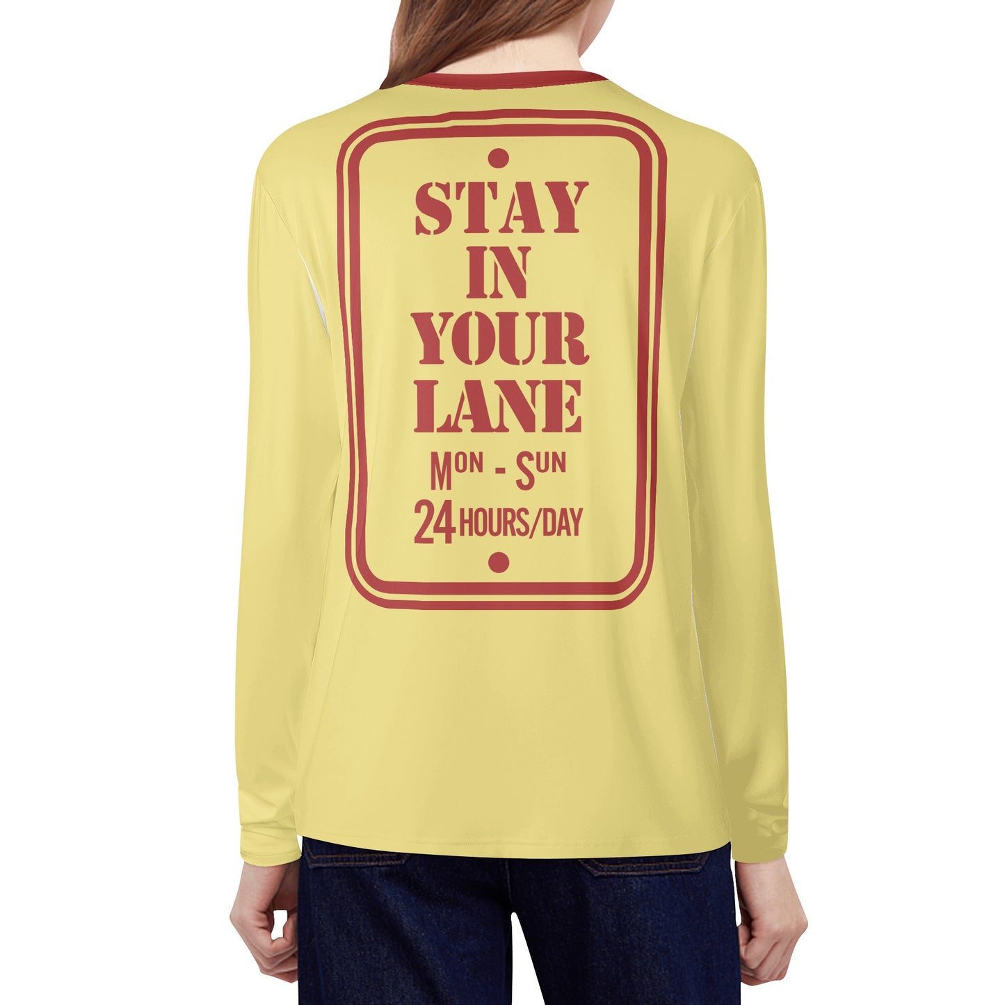 S.I.Y.L. ( Stay In Your Lane) Tan Womens Long Sleeve T-Shirt