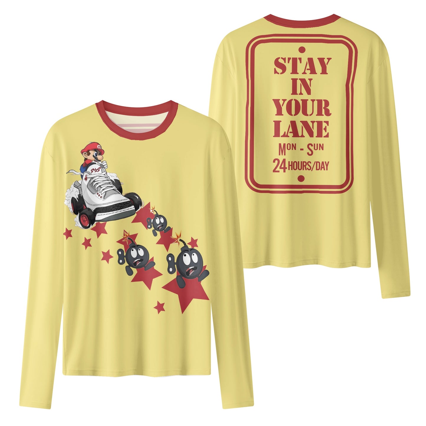 S.I.Y.L. ( Stay In Your Lane) Tan Womens Long Sleeve T-Shirt