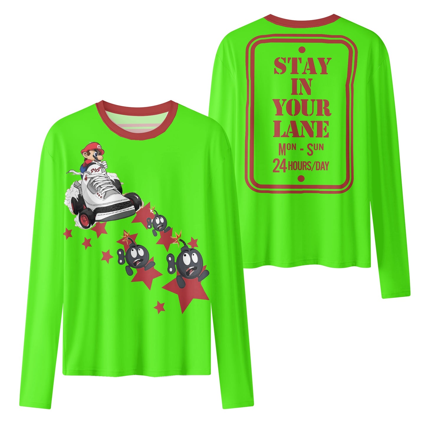 S.I.Y.L. ( Stay In Your Lane) Goo Green Womens Long Sleeve T Shirt