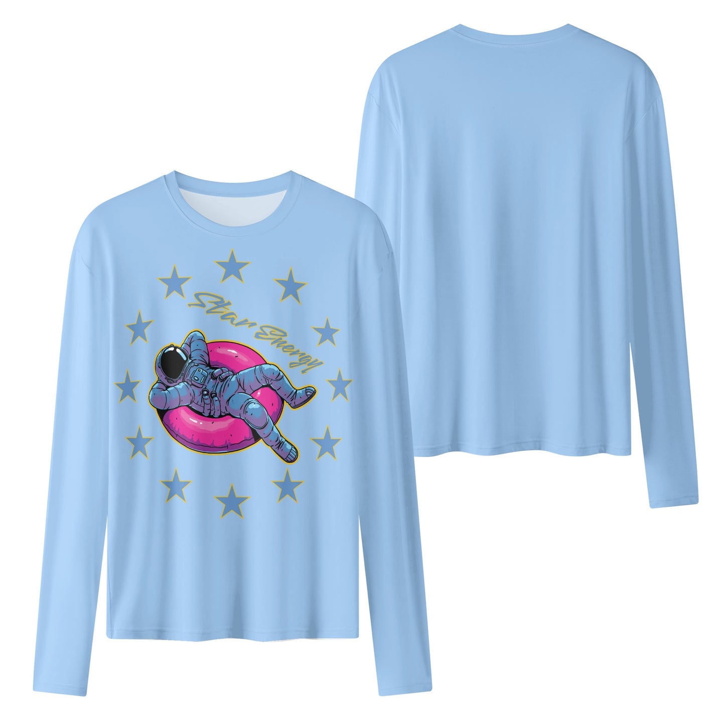 Star Energy  2.0 Sky Blue Womens Long Sleeve T Shirt