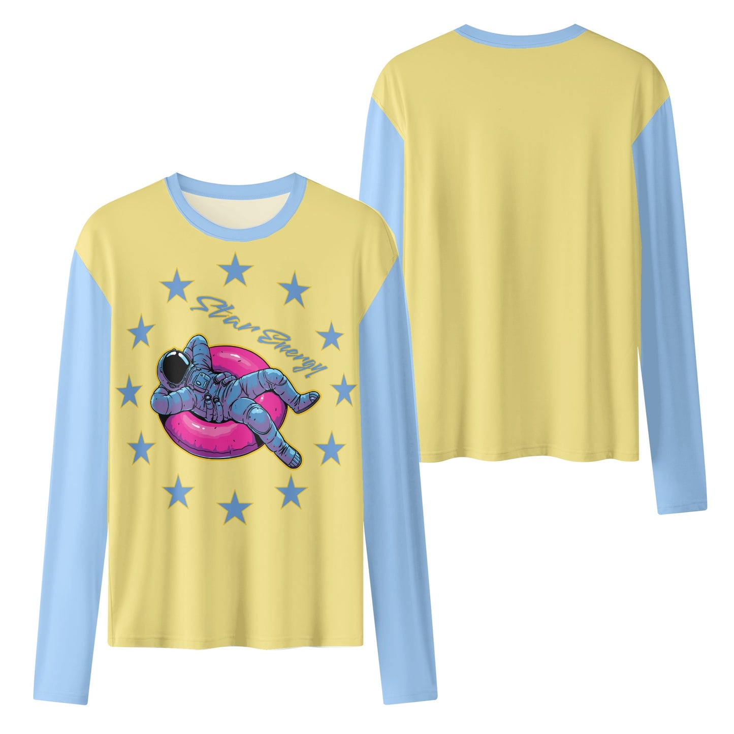 Star Energy  2.0 Tan/ Sky Blue Womens Long Sleeve T Shirt