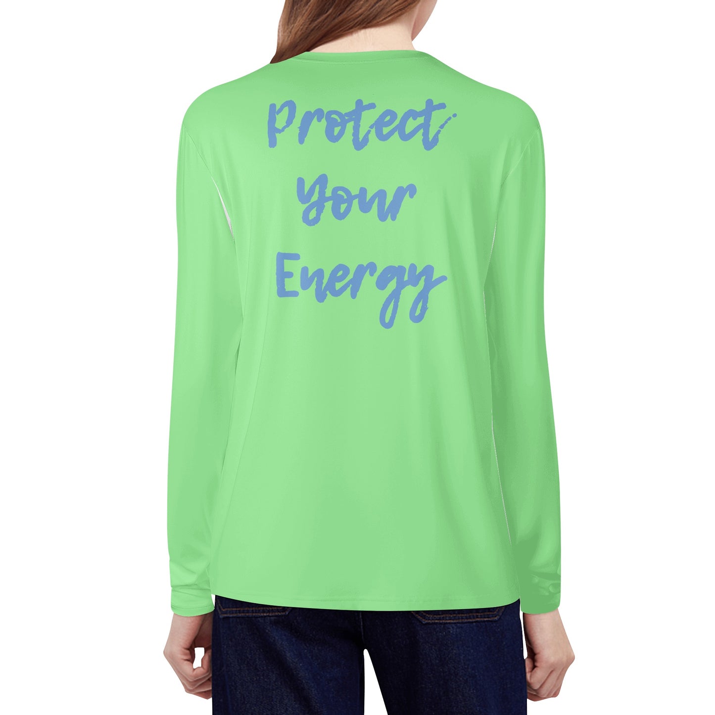 Star Energy  2.0 Mint Green Womens Long Sleeve T Shirt