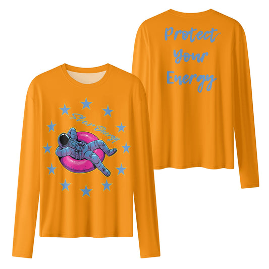 Star Energy  2.0 Orange Womens Long Sleeve T Shirt