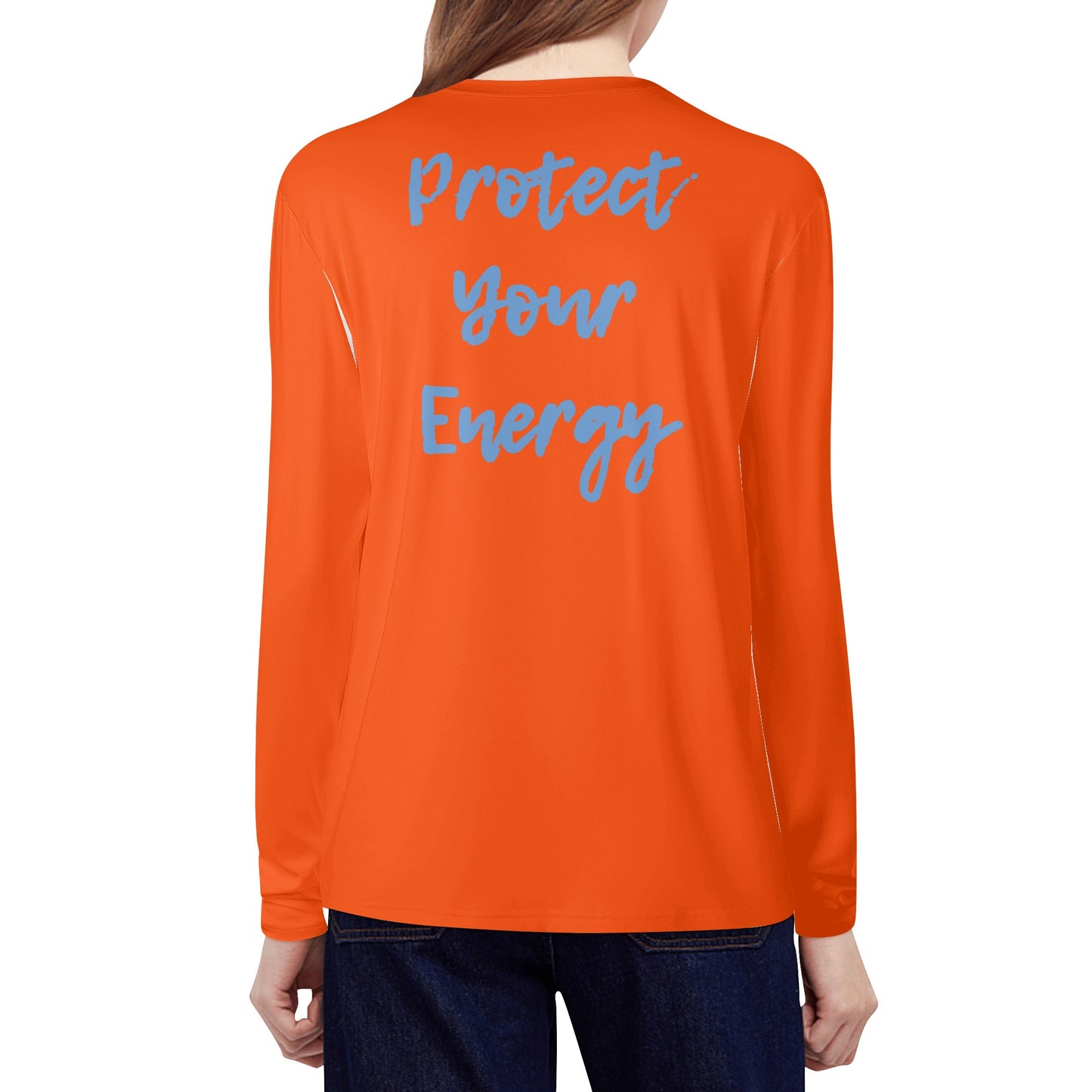 Star Energy  2.0 Dark Orange Womens Long Sleeve T Shirt