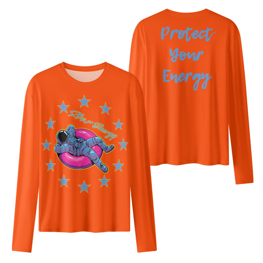 Star Energy  2.0 Dark Orange Womens Long Sleeve T Shirt