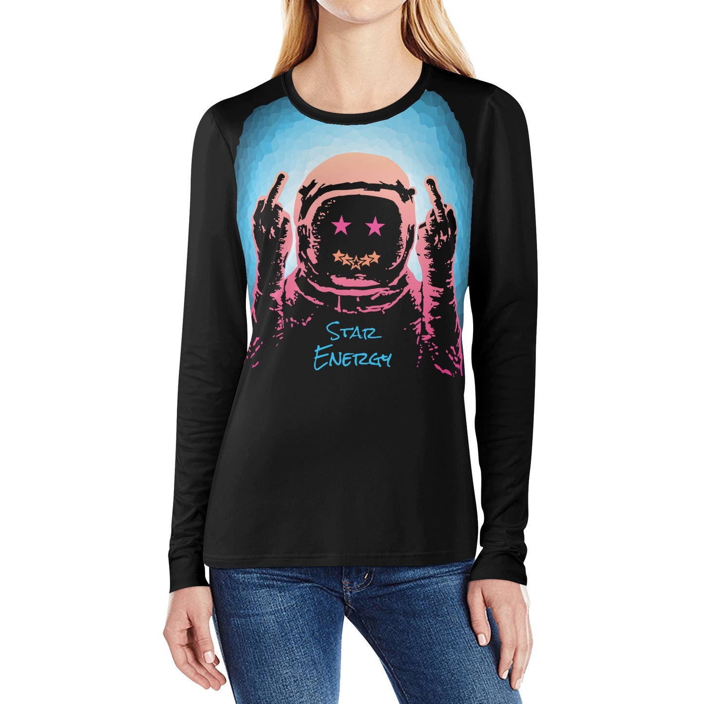 Star Energy 1.0 Womens Black Long Sleeve T Shirt