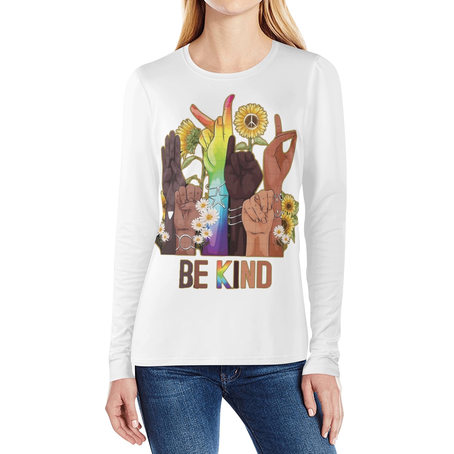 Be Kind (Pride Edition) White Womens Long Sleeve T Shirt