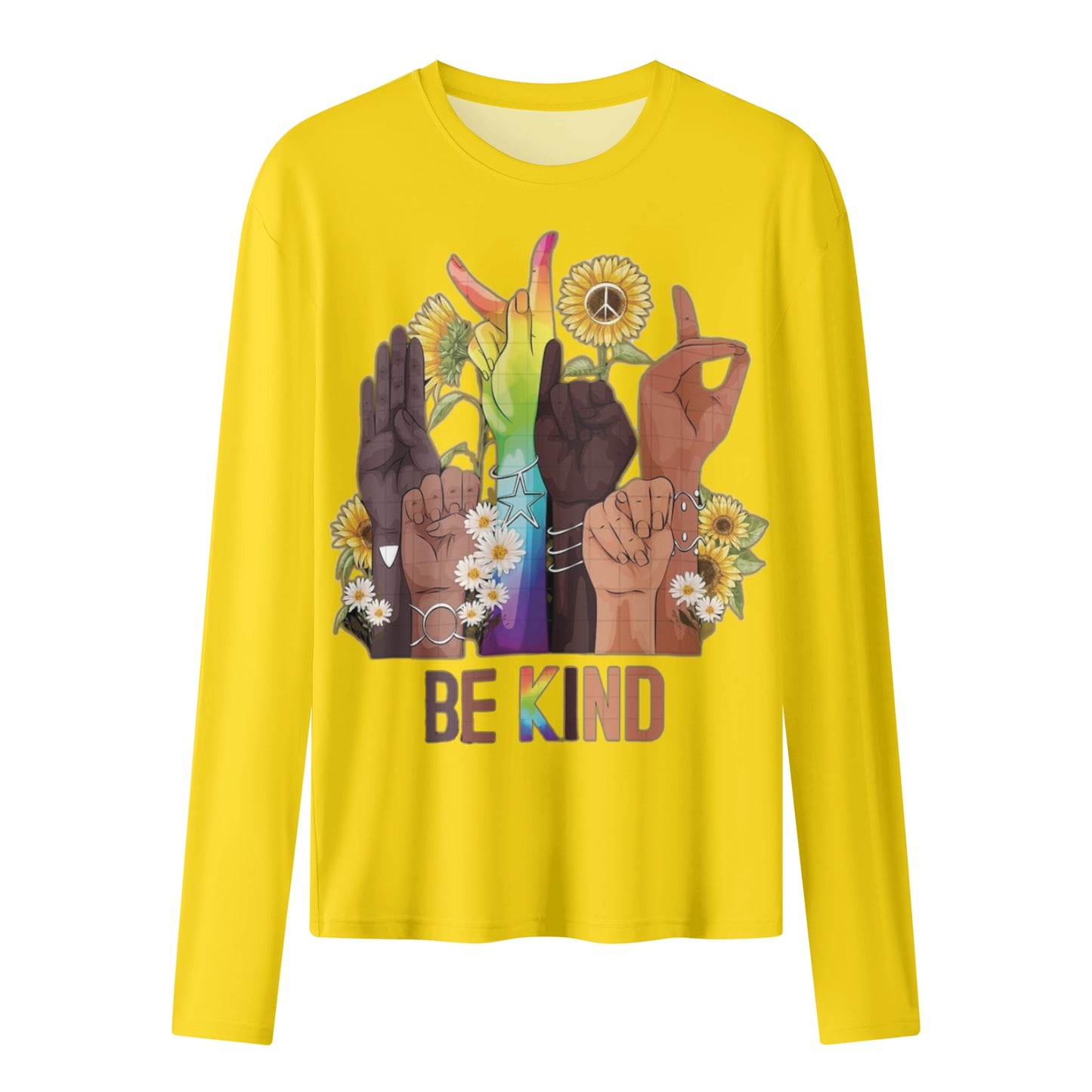 Be Kind (Pride Edition) Gold Womens Long Sleeve T Shirt