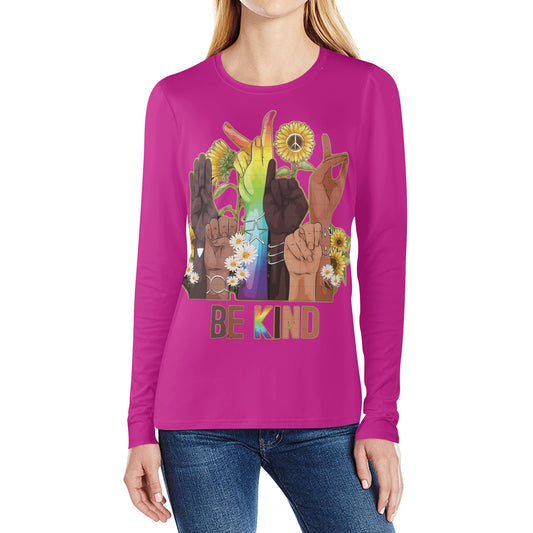 Be Kind (Pride Edition) Purple Womens Long Sleeve T Shirt