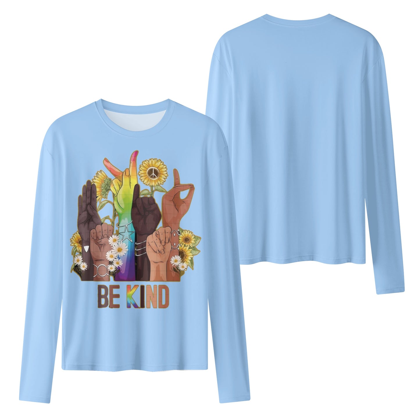 Be Kind (Pride Edition) Sky Blue Womens Long Sleeve T Shirt