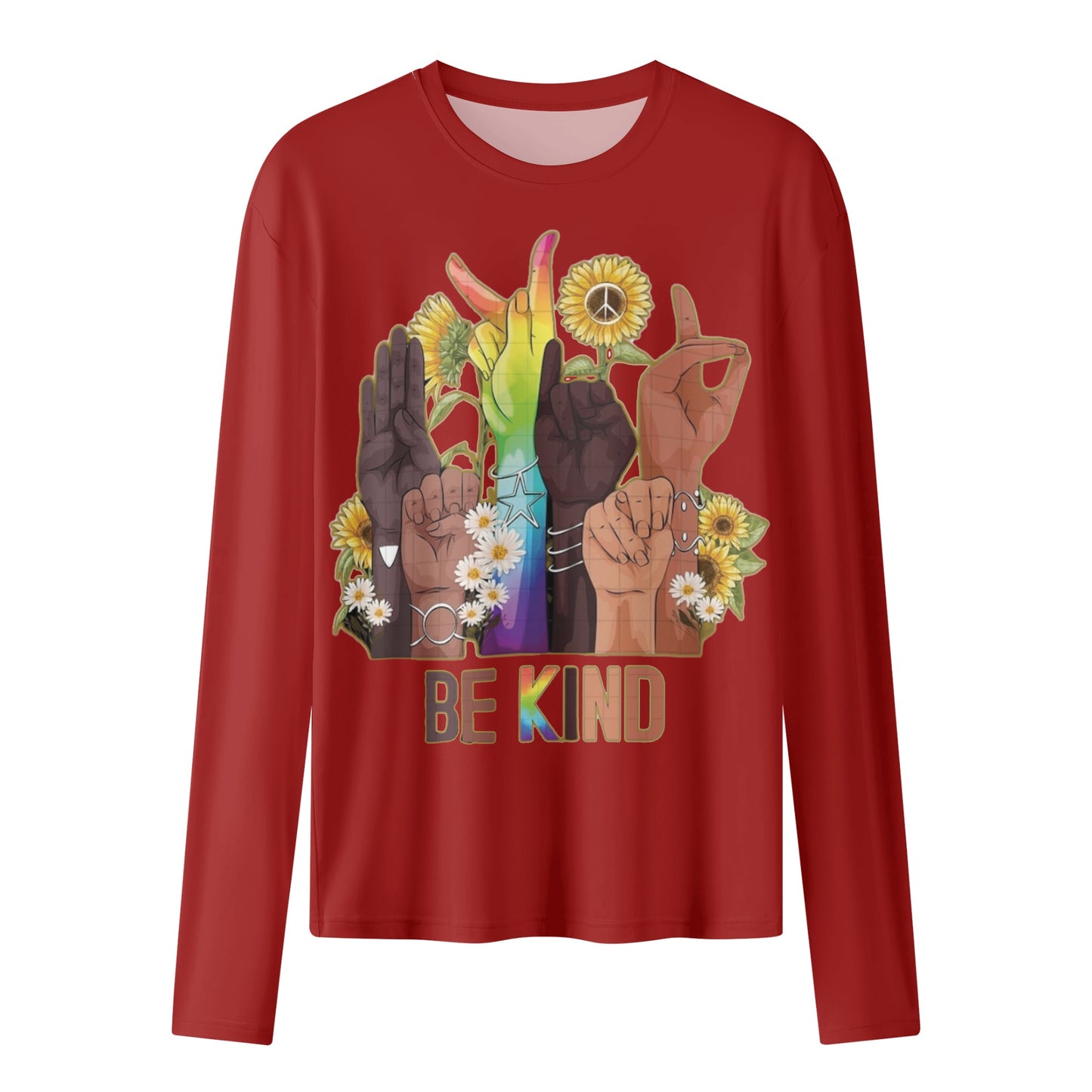 Be Kind (Pride Edition) Maroon Womens Long Sleeve T Shirt