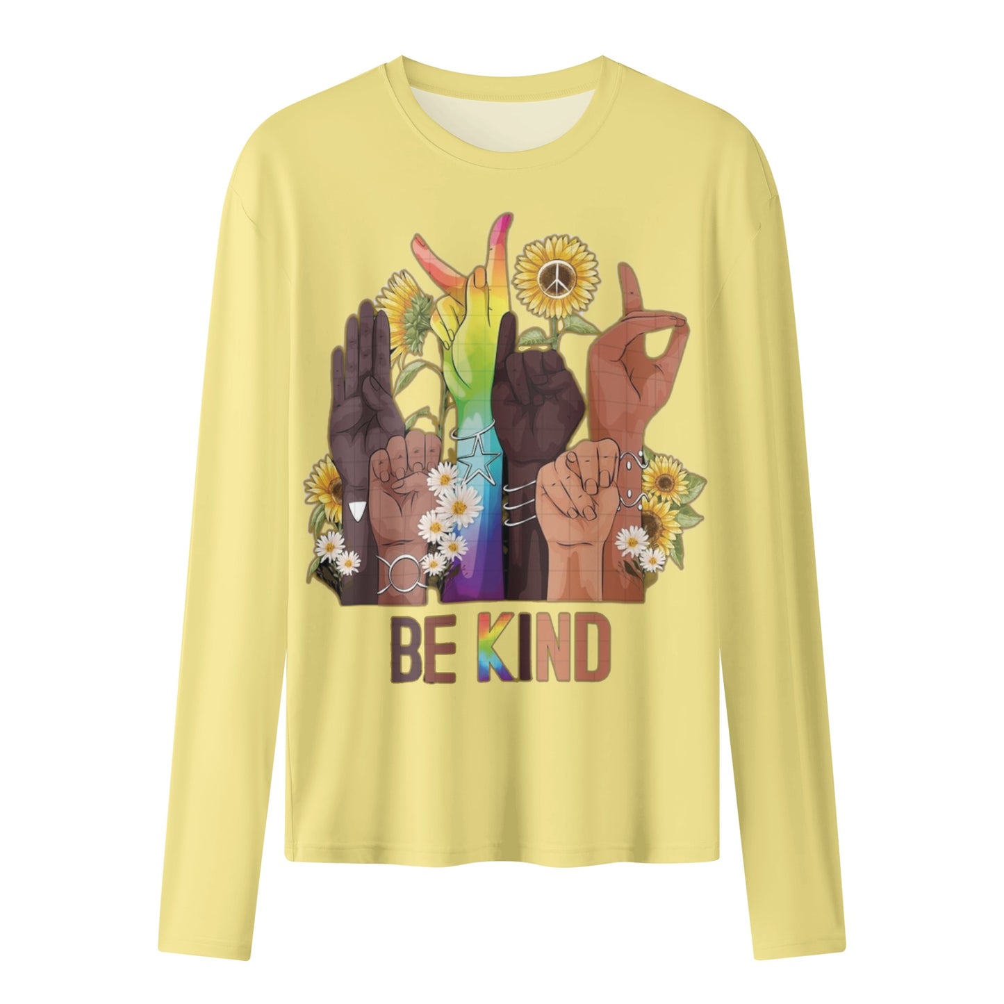 Be Kind (Pride Edition) Tan Womens Long Sleeve T Shirt