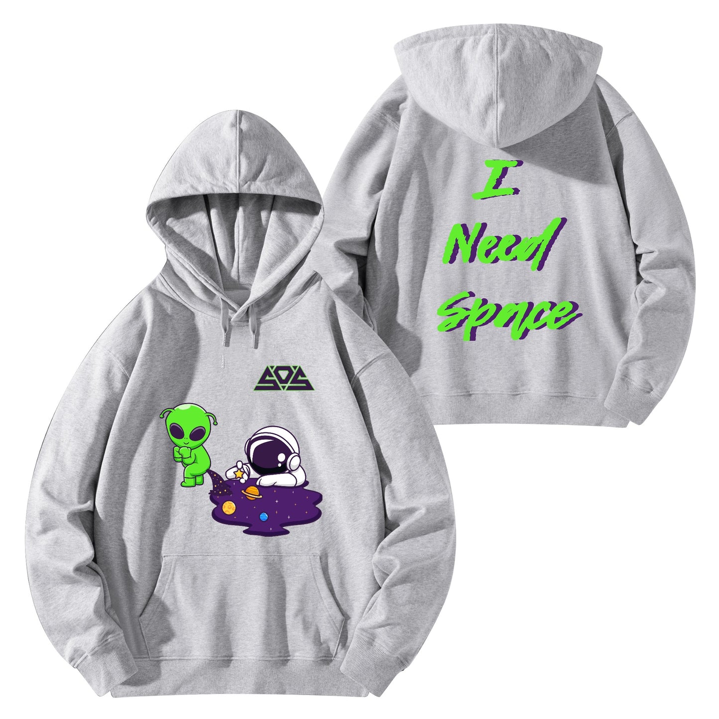 Space Aliens Adult Cotton Hoodie