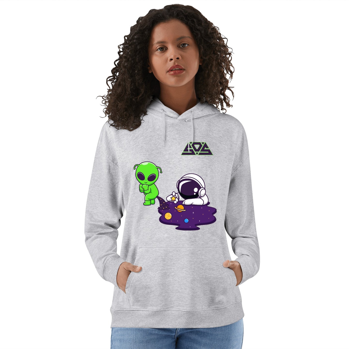 Space Aliens Adult Cotton Hoodie