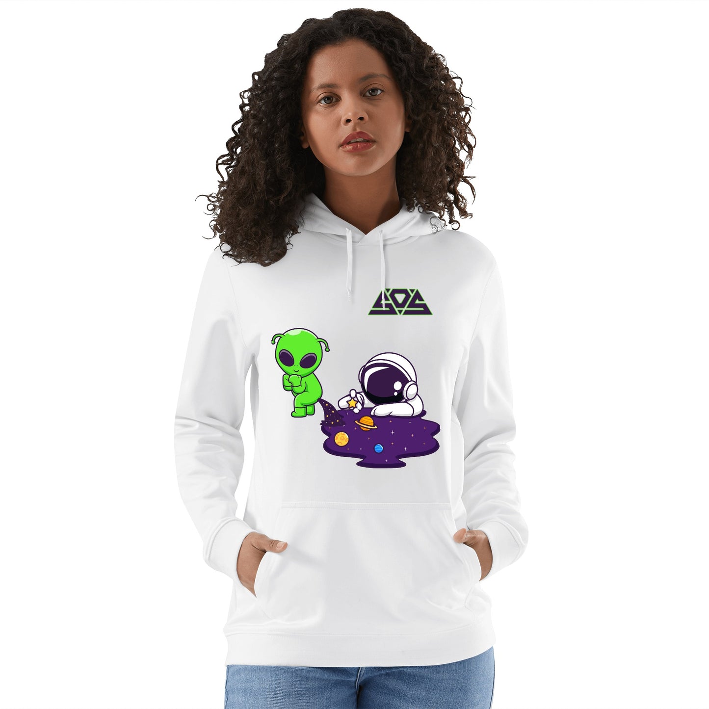 Space Aliens Adult Cotton Hoodie