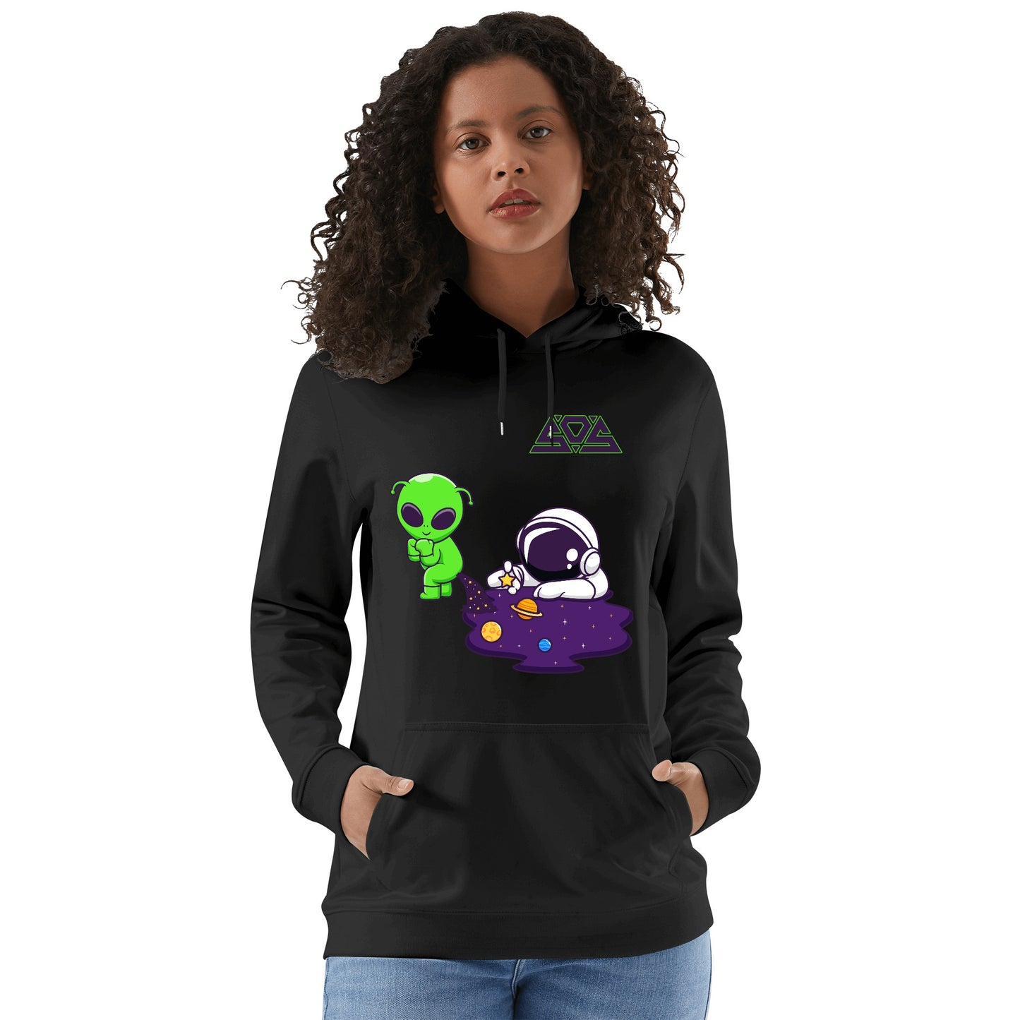 Space Aliens Adult Cotton Hoodie