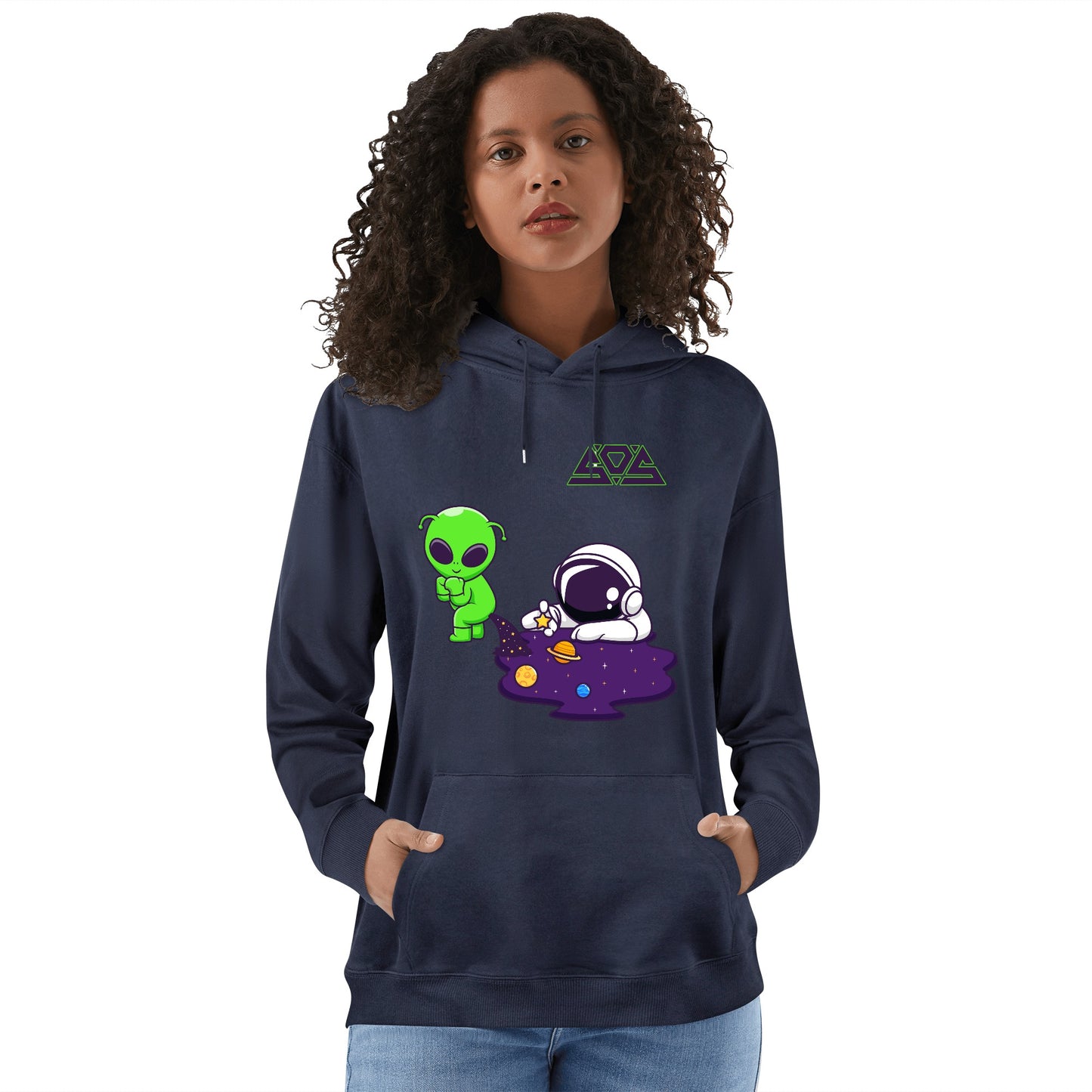 Space Aliens Adult Cotton Hoodie