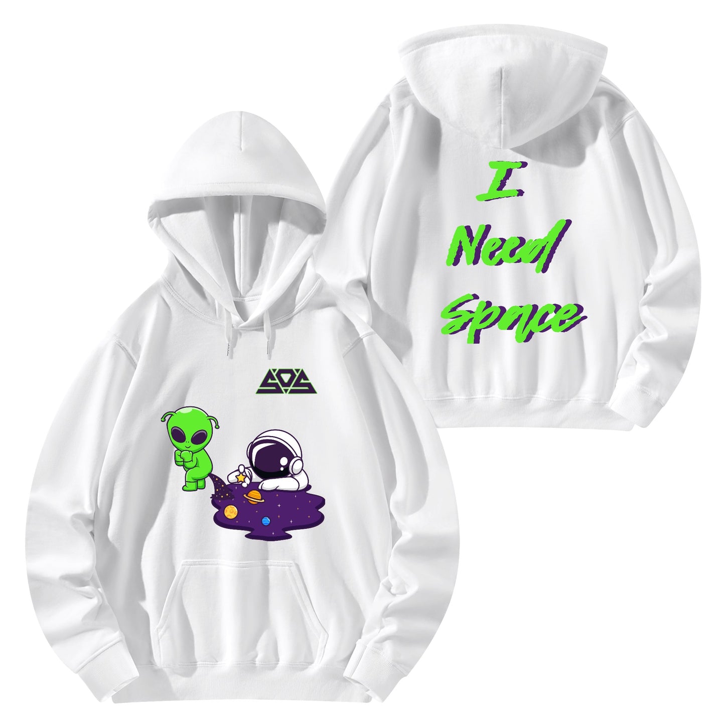 Space Aliens Adult Cotton Hoodie