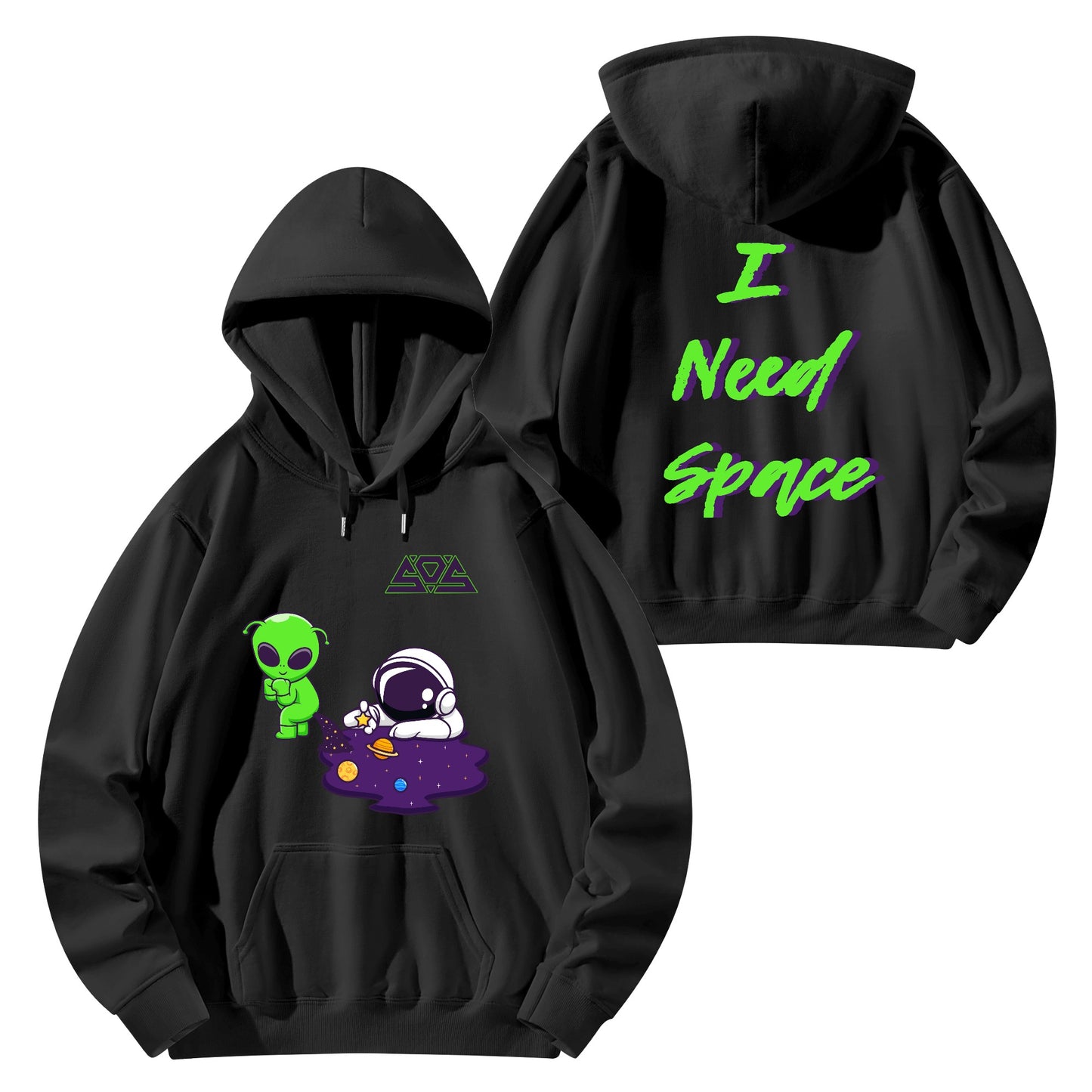 Space Aliens Adult Cotton Hoodie