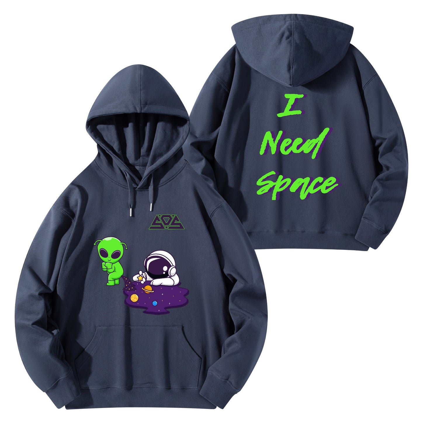 Space Aliens Adult Cotton Hoodie