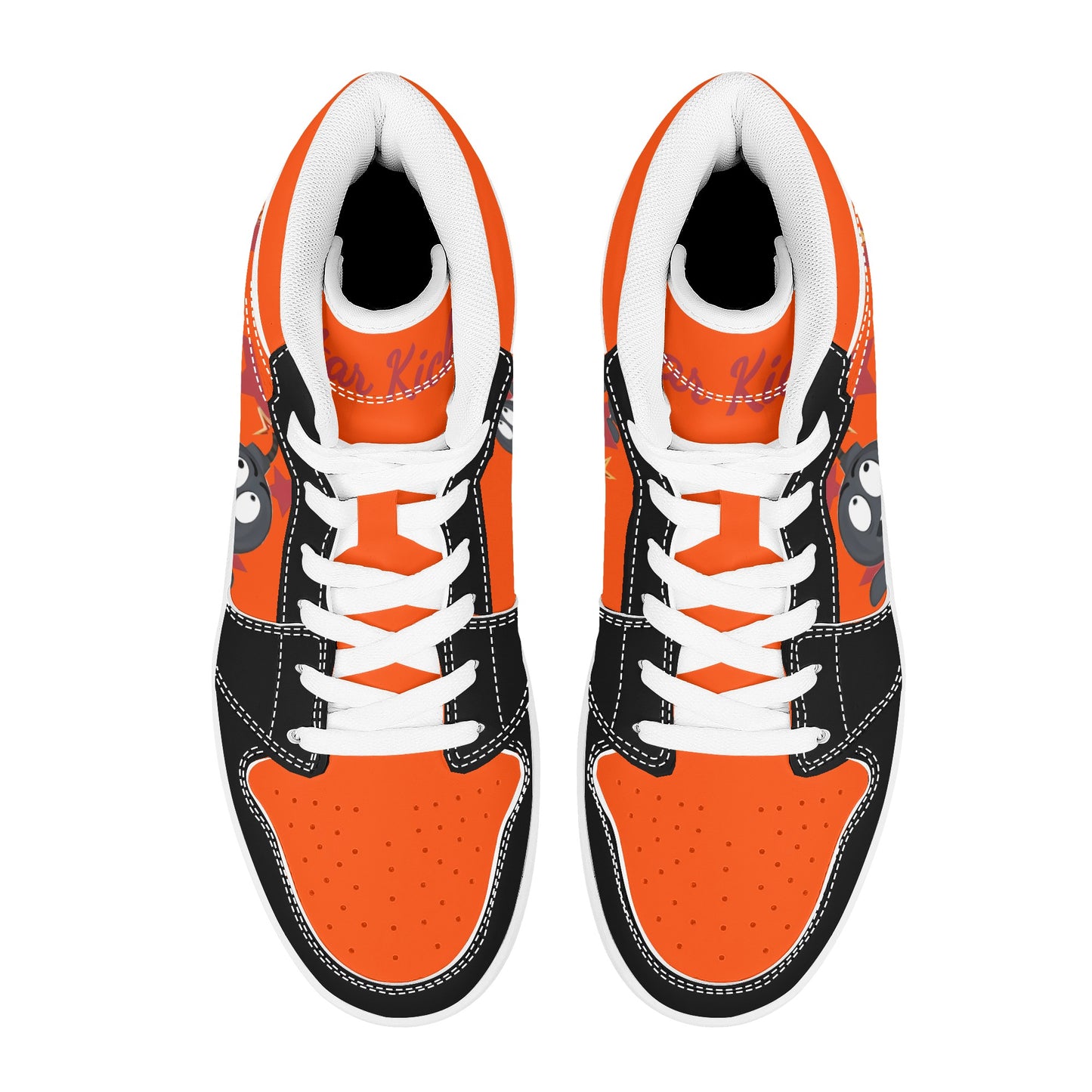 S.I.Y.L. (Stay In Your Lane) Mens Dark Orange High Top Leather Star Kicks