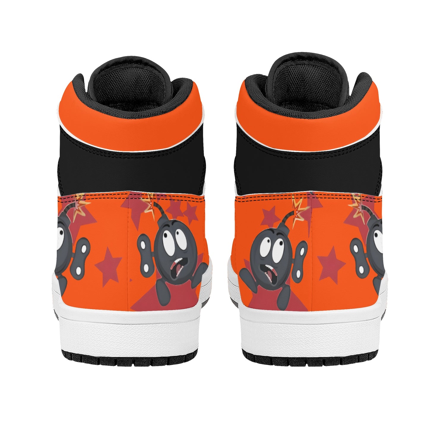 S.I.Y.L. (Stay In Your Lane) Mens Dark Orange High Top Leather Star Kicks