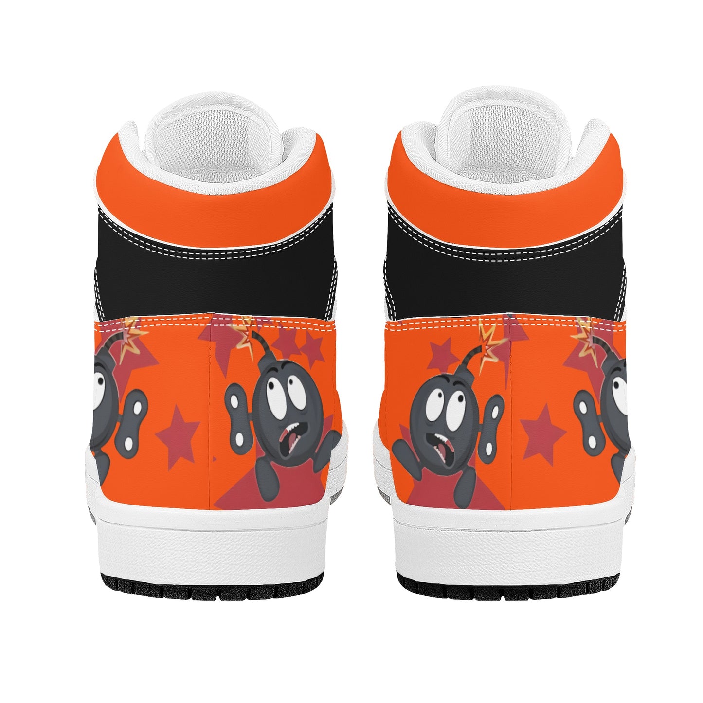 S.I.Y.L. (Stay In Your Lane) Mens Dark Orange High Top Leather Star Kicks