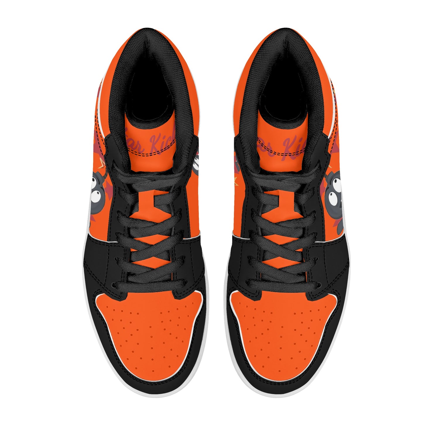 S.I.Y.L. (Stay In Your Lane) Mens Dark Orange High Top Leather Star Kicks