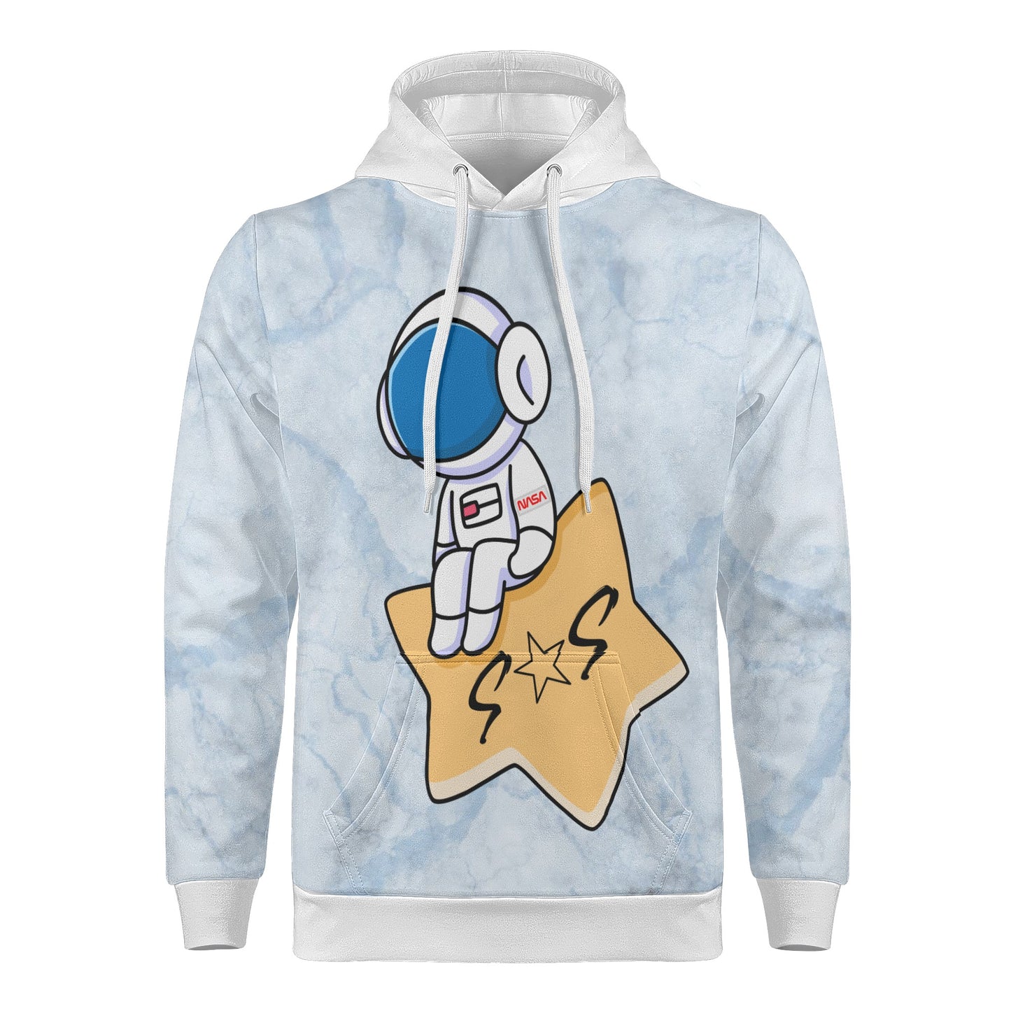 S.O.S Astronaut Chill Blue Mens Hoodie