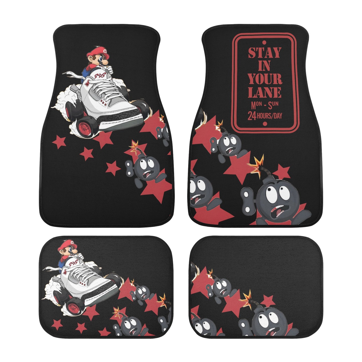 S.I.Y.L (Star In Your Lane)  Back and Front Car Floor Mats