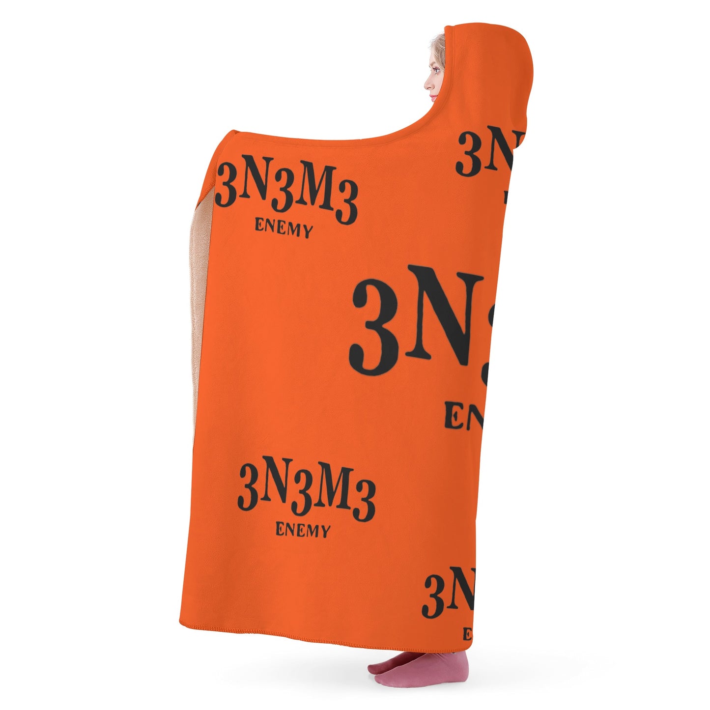 3.N.3.M.3 Enemy Dark Orange Hooded Blanket