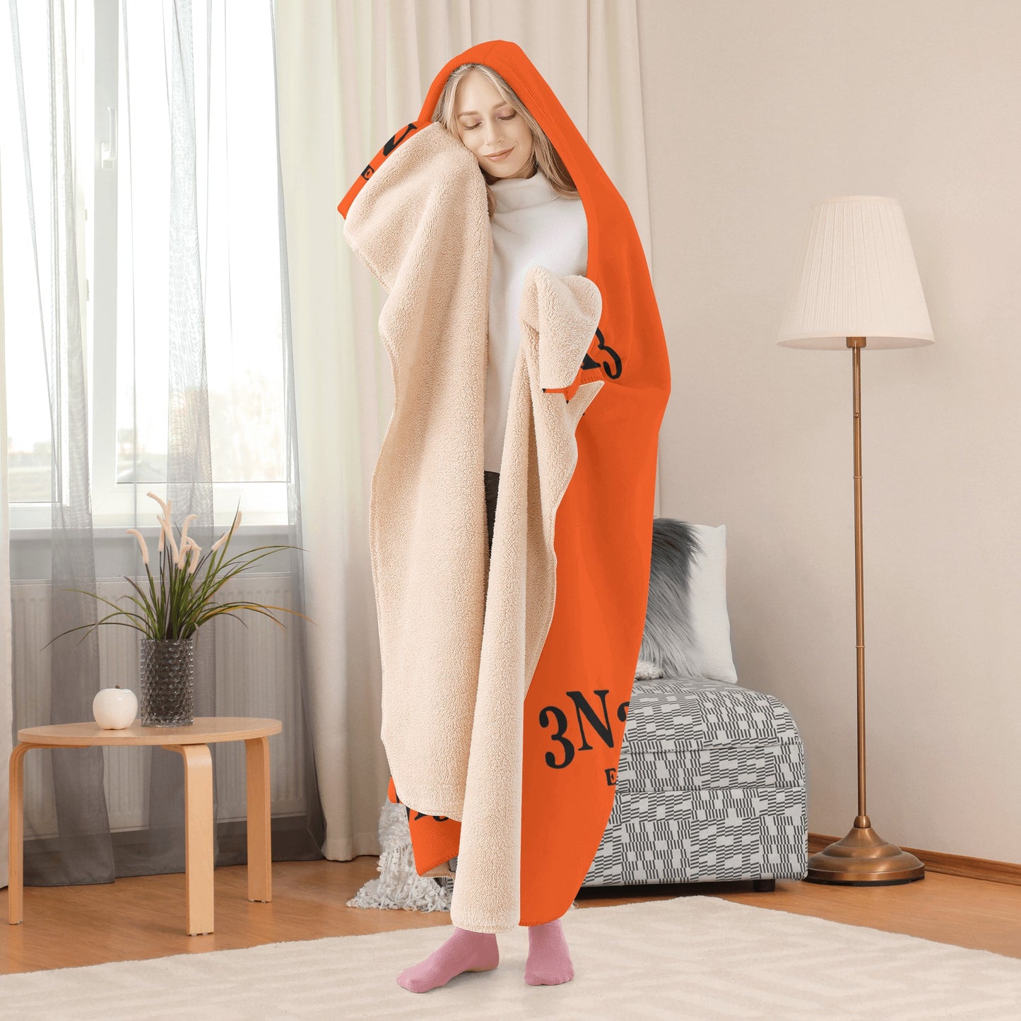 3.N.3.M.3 Enemy Dark Orange Hooded Blanket