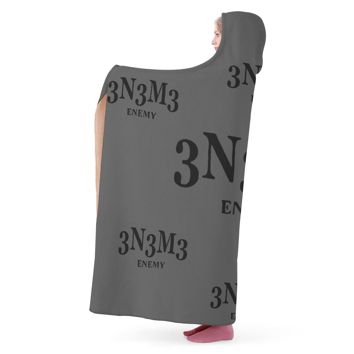 3.N.3.M.3 Enemy Dark Grey Hooded Blanket