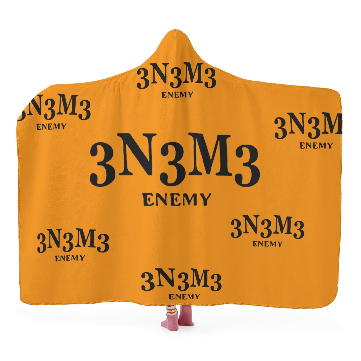 3.N.3.M.3 Enemy Orange Hooded Blanket