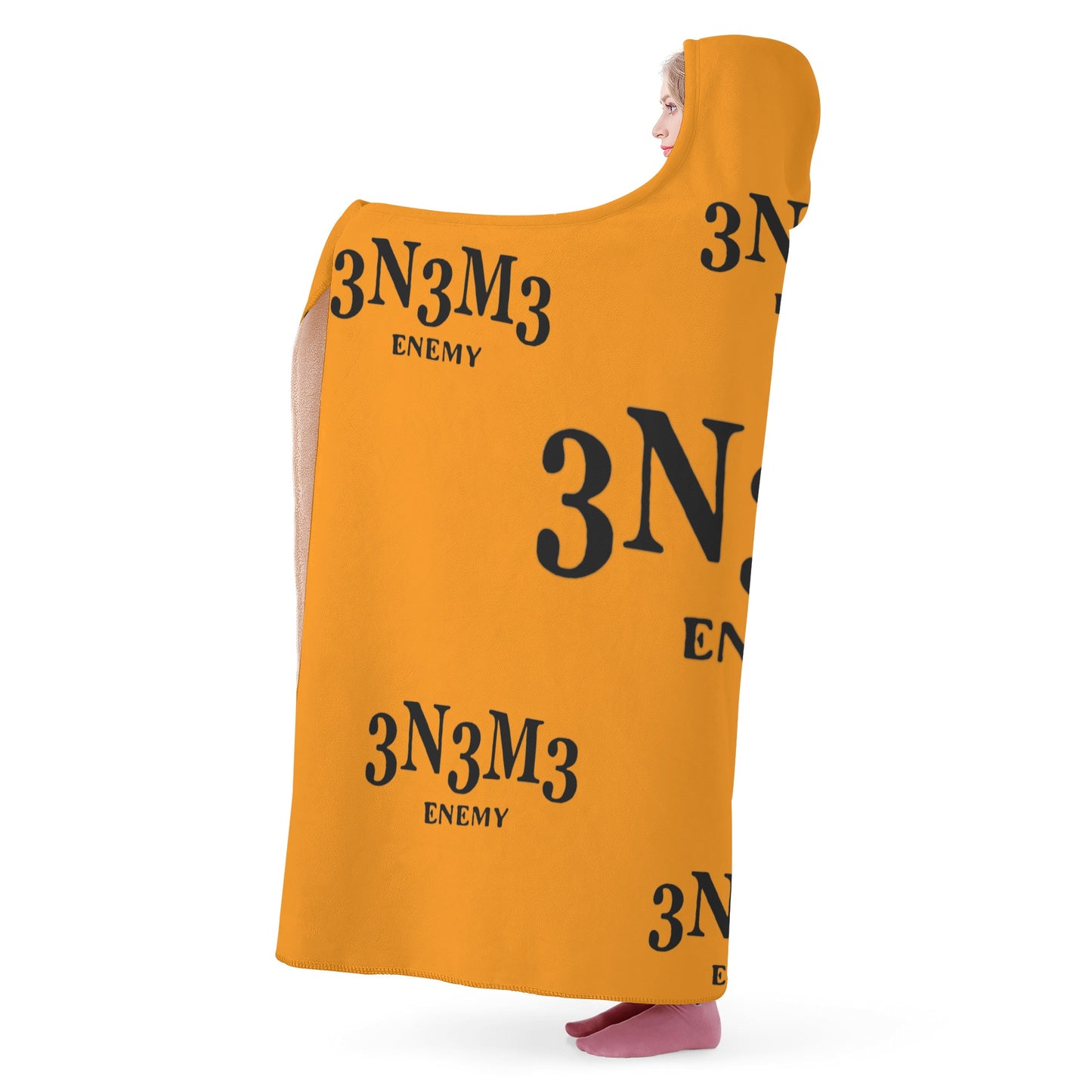 3.N.3.M.3 Enemy Orange Hooded Blanket