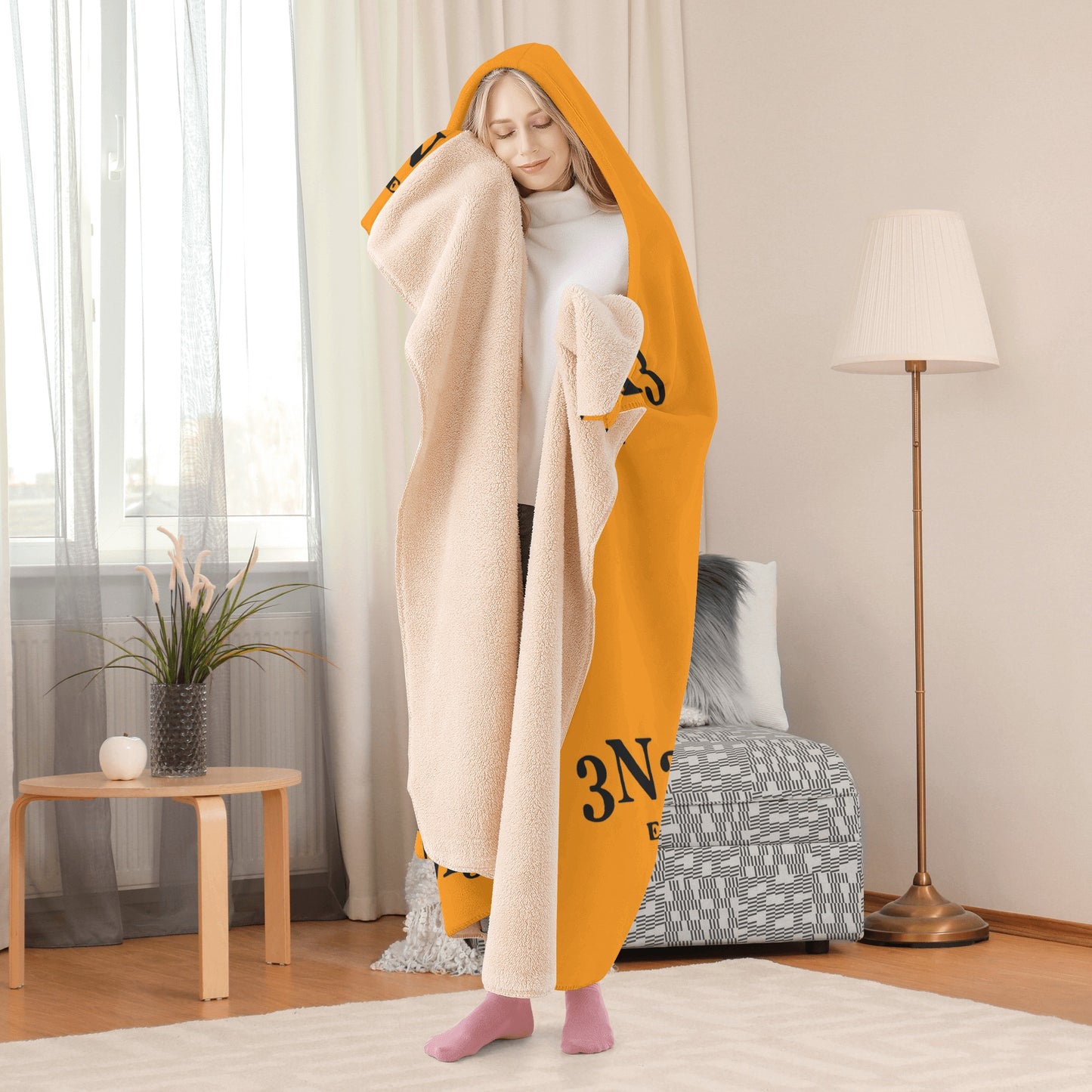 3.N.3.M.3 Enemy Orange Hooded Blanket