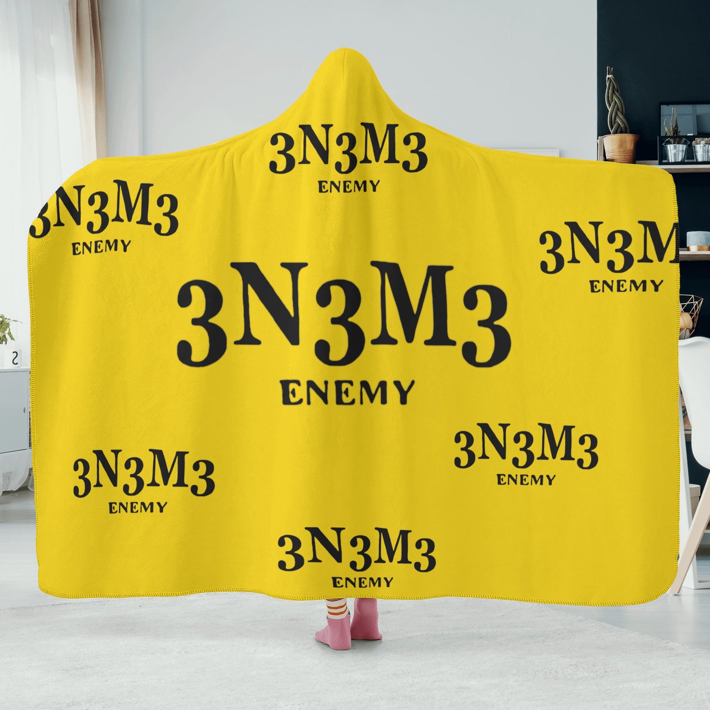 3.N.3.M.3 Enemy Gold Hooded Blanket