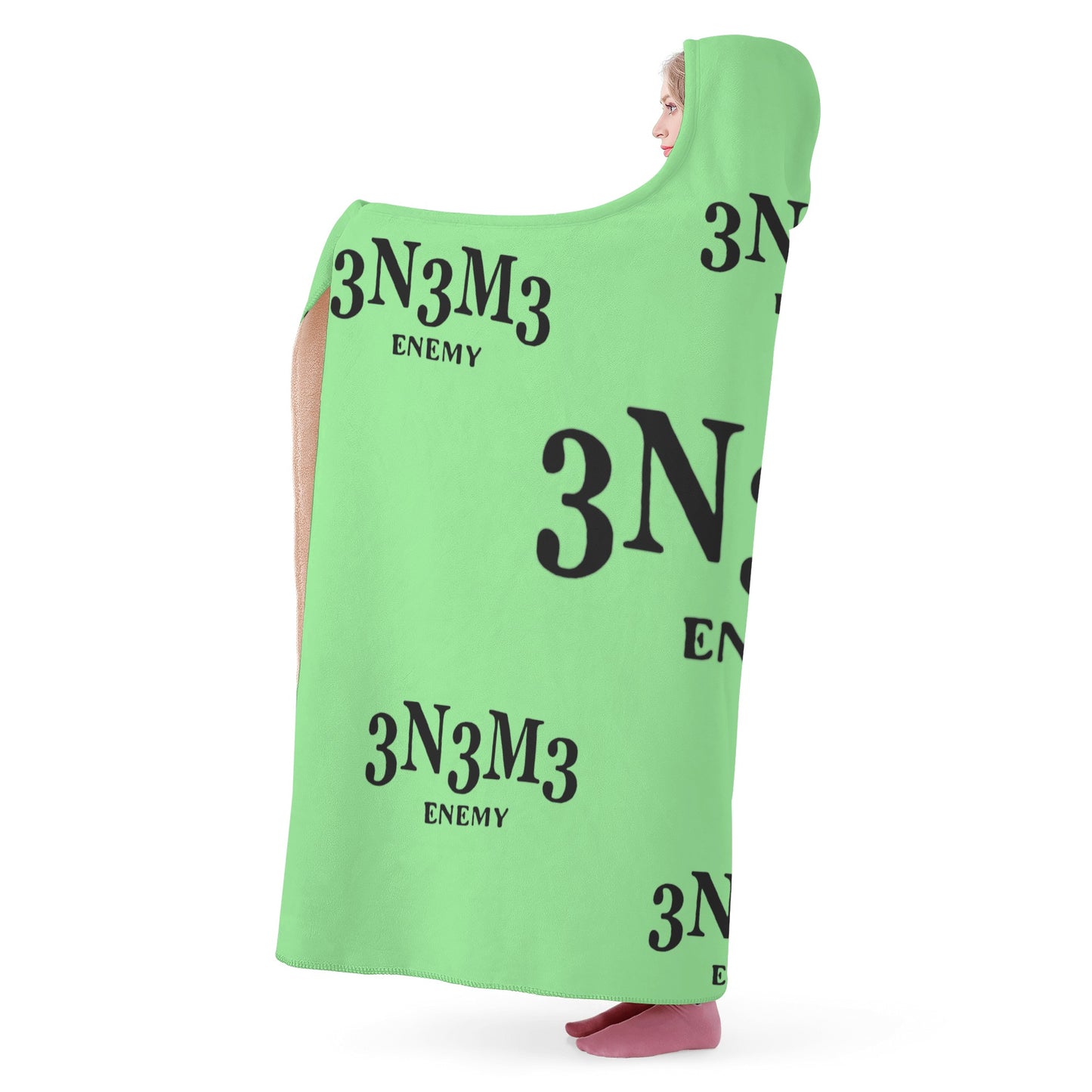 3.N.3.M.3 Enemy Mint Green Hooded Blanket