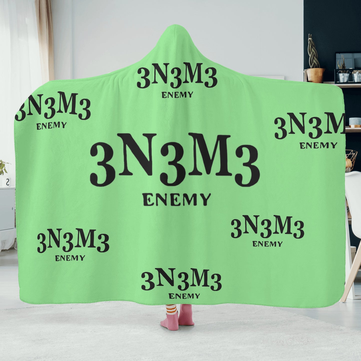 3.N.3.M.3 Enemy Mint Green Hooded Blanket