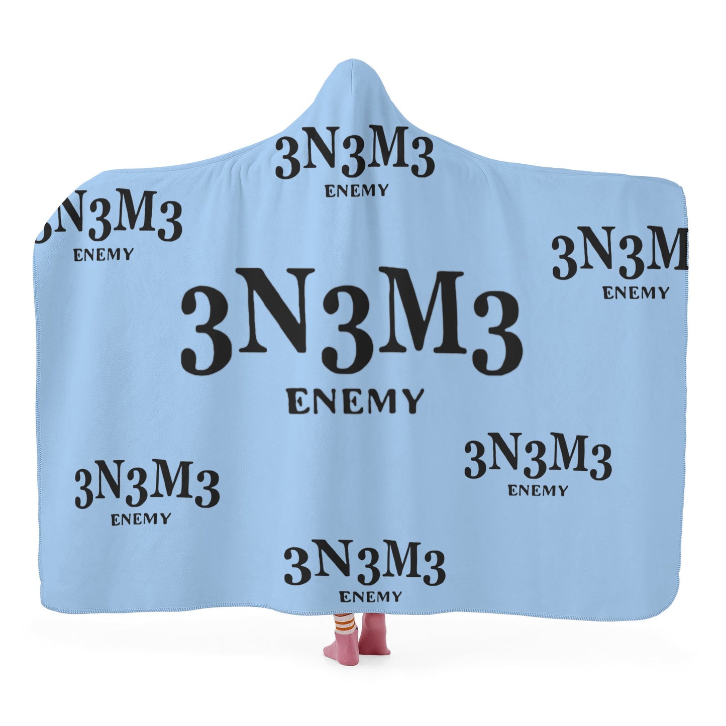 3.N.3.M.3 Enemy Sky Blue Hooded Blanket