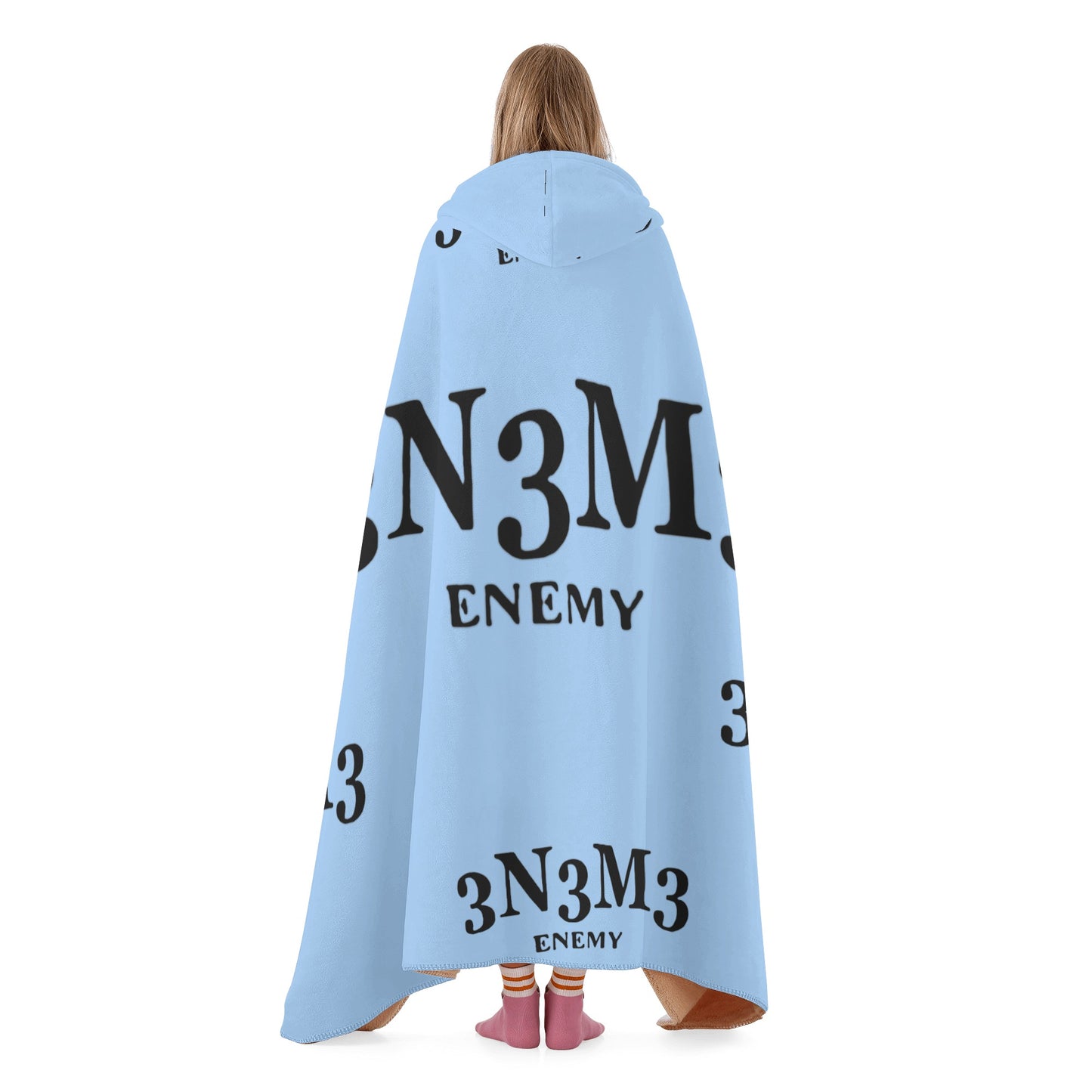 3.N.3.M.3 Enemy Sky Blue Hooded Blanket