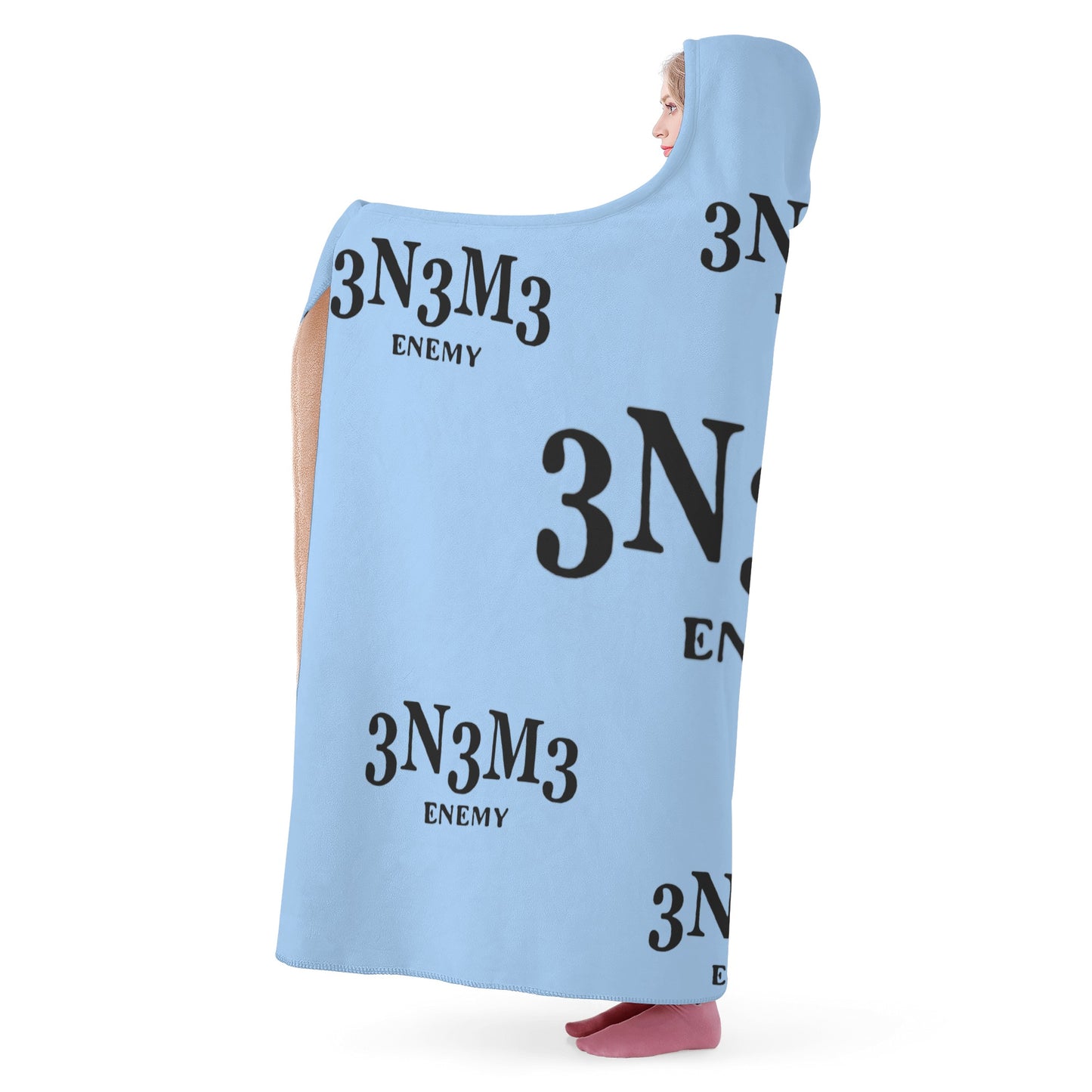 3.N.3.M.3 Enemy Sky Blue Hooded Blanket