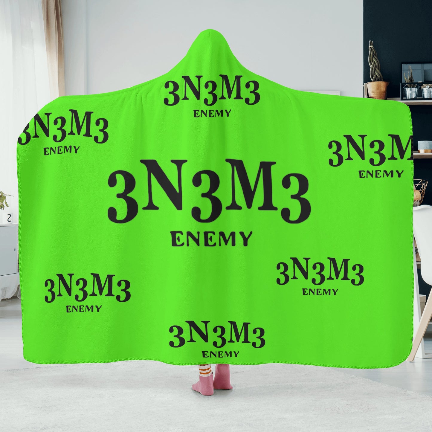 3.N.3.M.3 Enemy Goo Green Hooded Blanket