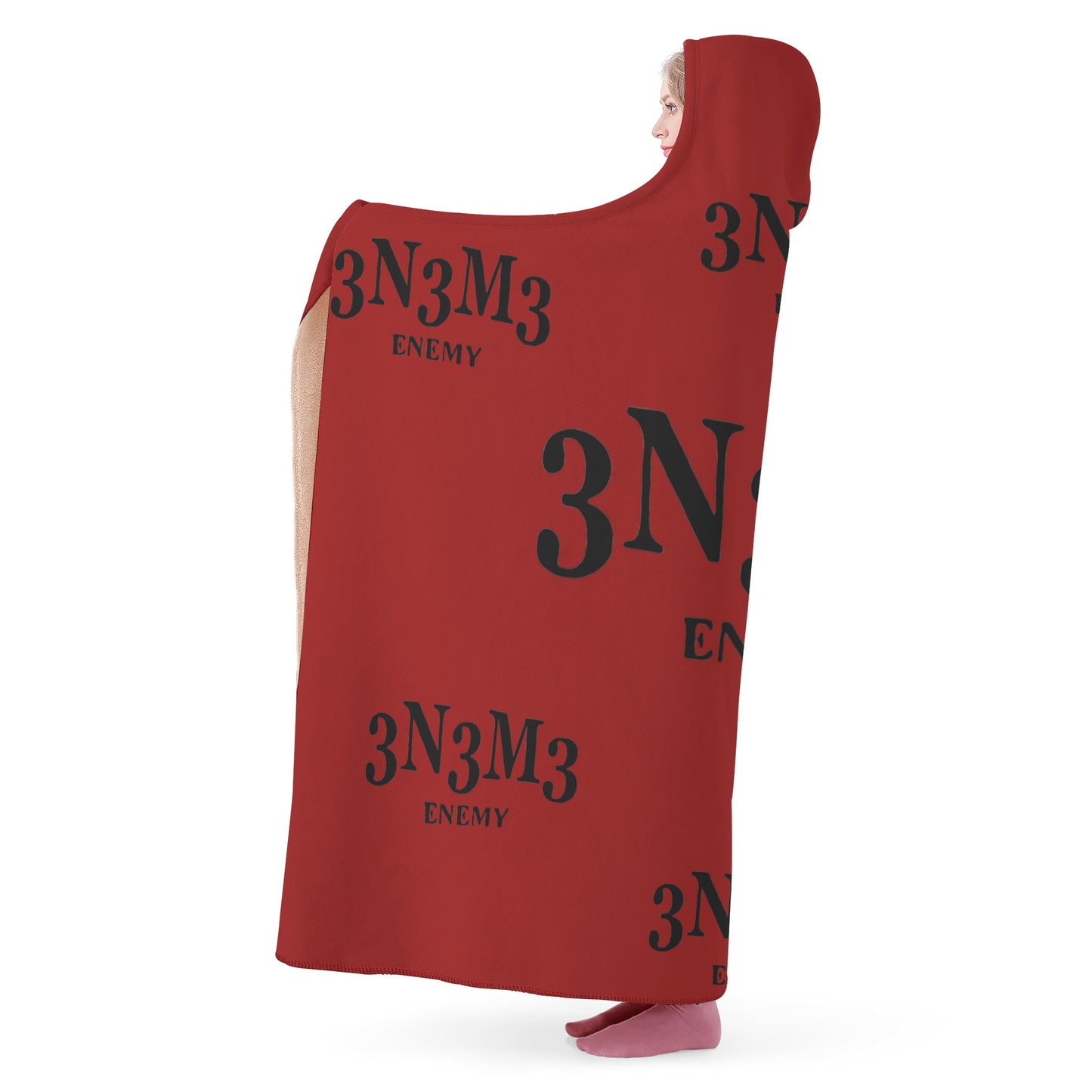 3.N.3.M.3 Enemy Maroon Hooded Blanket