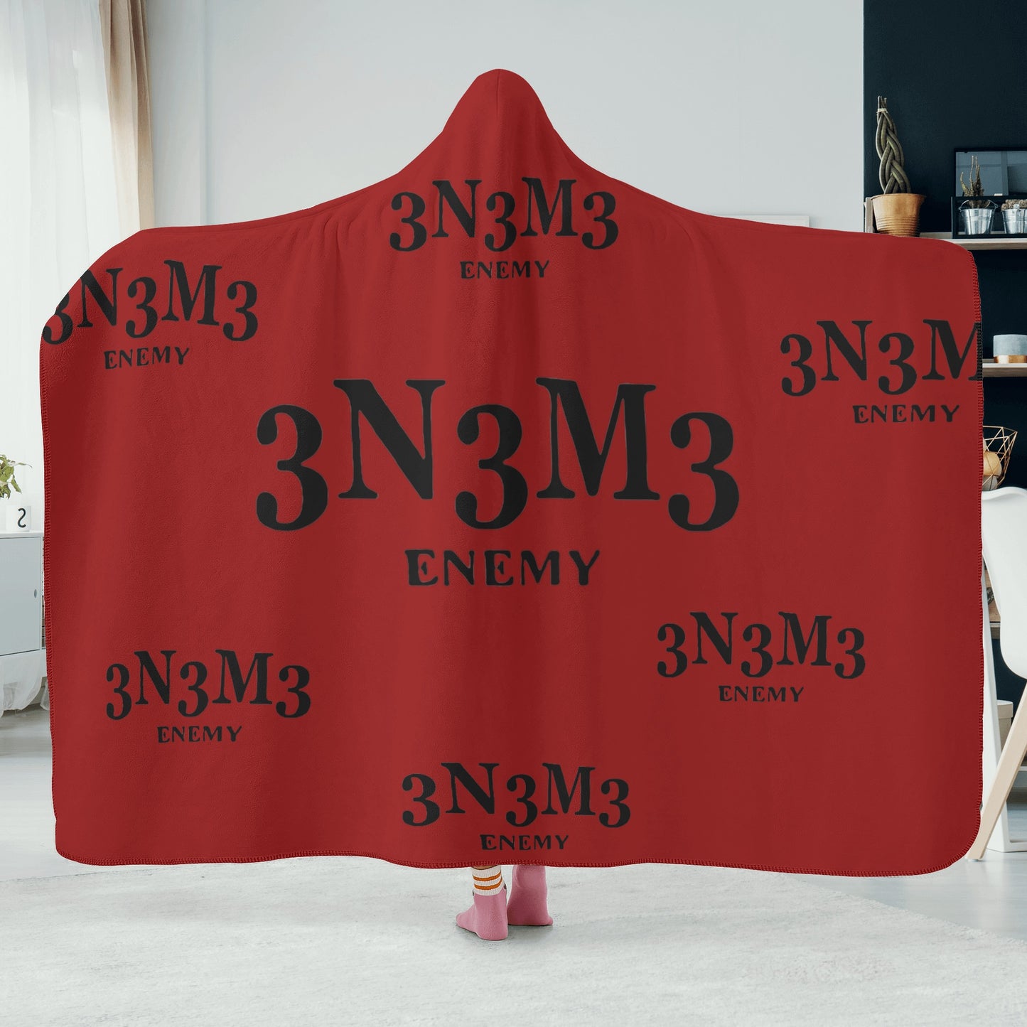 3.N.3.M.3 Enemy Maroon Hooded Blanket