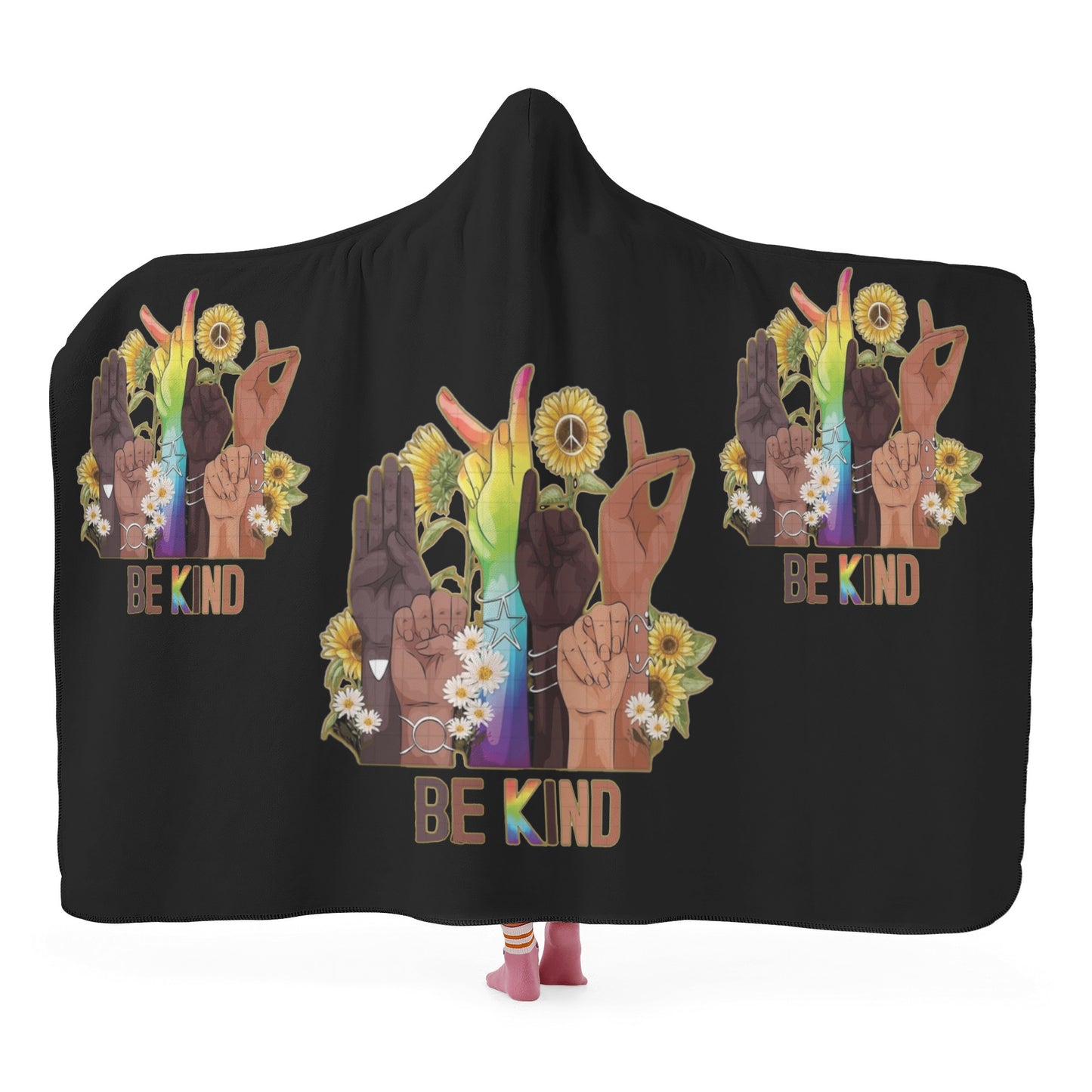 Be Kind (Pride Edition) Black Hooded Blanket