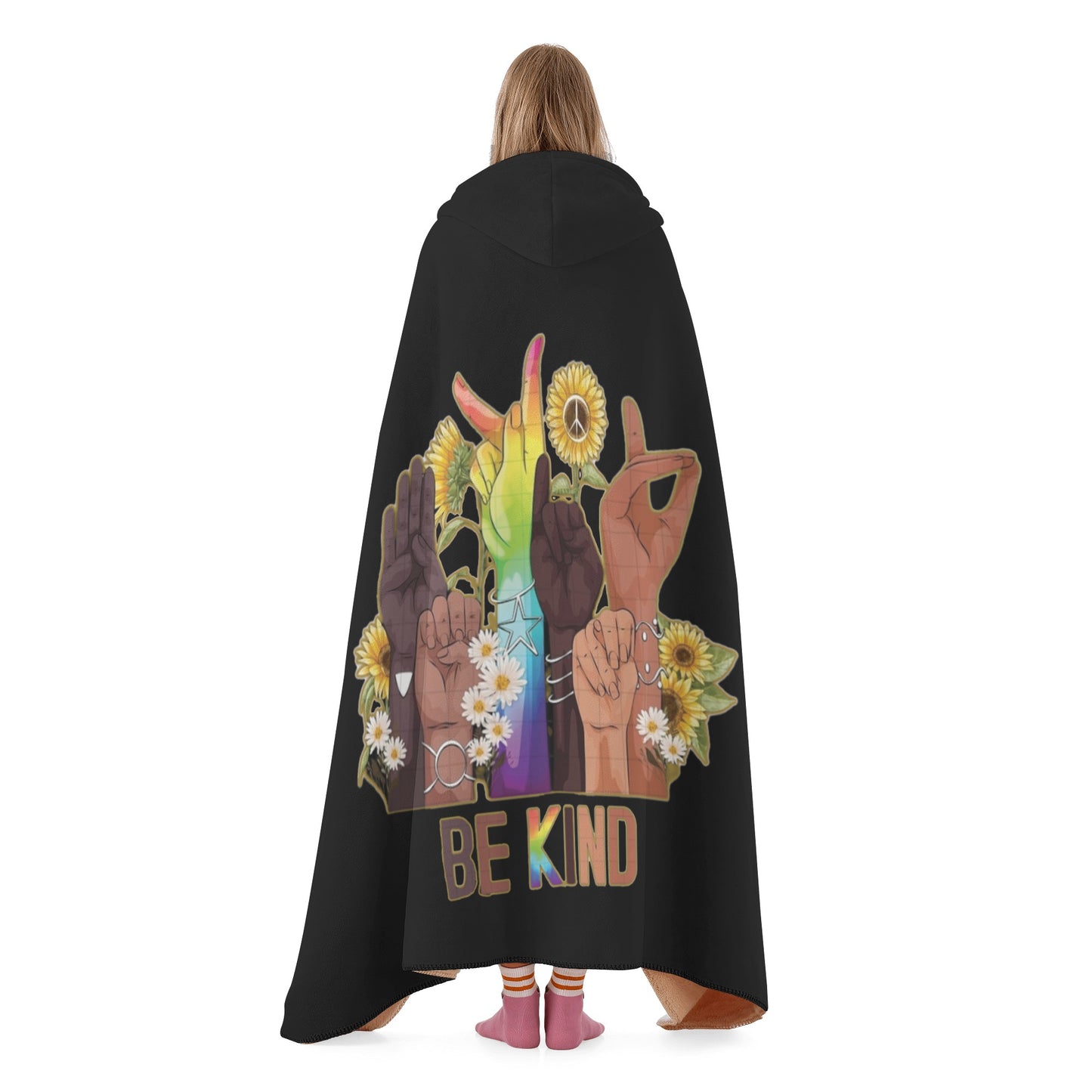 Be Kind (Pride Edition) Black Hooded Blanket